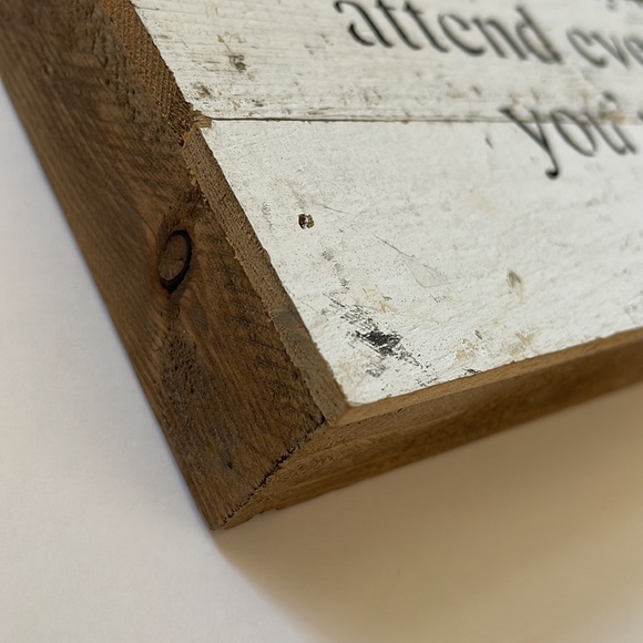 Motivational Reclaimed Wood Sign Decor | 14x6x1.5ish | Black & Ivory - Picture 2 of 8